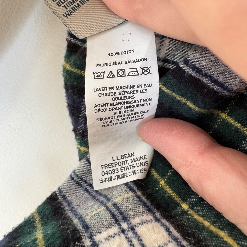 L.L.BEAN Women’s Scotch Plaid Flannel Colorblock Button Down Shirt, Size XL EUC! - Picture 10 of 10
